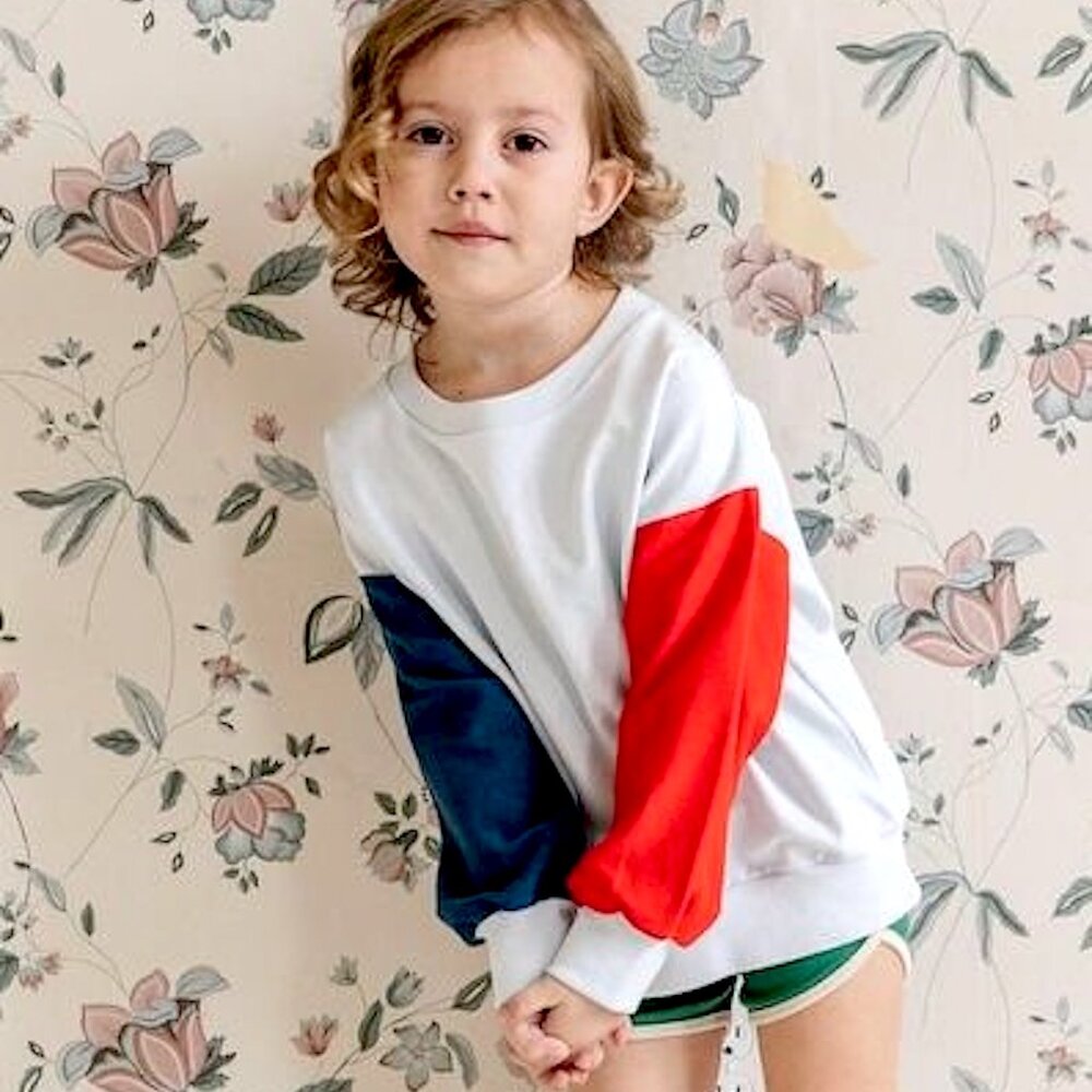 NWT Fin & Vince Retro Colorblock Sweatshirt Boys Girls Size 8/9